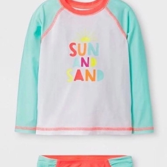 Cat & Jack, 2 pc Rash-guard & Bikini Swimsuit - Picture 6 of 6